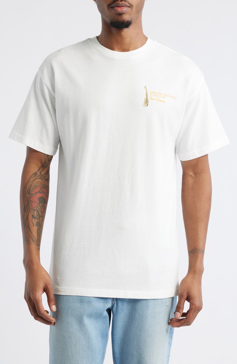 The Forecast Agency NoLa Jazz Cotton Graphic T-Shirt, Main, color, White