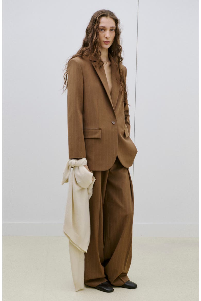 Pantalon Systeck Pleated Wide Leg Pants, Alternate, color, CARAMEL