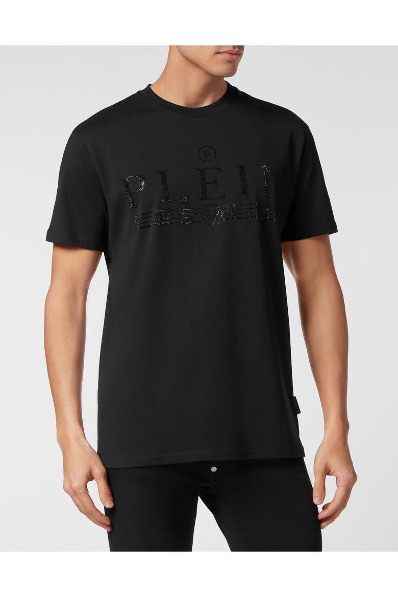 T-Shirt Round Neck Tattoo Men, Main, color, black