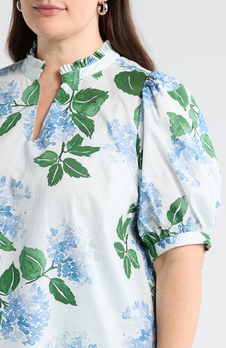 SUGARLIPS Terri Floral Puff Sleeve Top, Alternate, color, Blue-Green-Mul