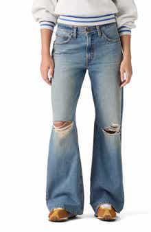 Middy Distressed Loose Bootcut Jeans