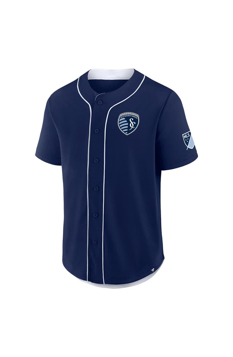 FANATICS Men's Fanatics Navy Sporting Kansas City Injury Time Baseball Jersey, Alternate, color, Navy