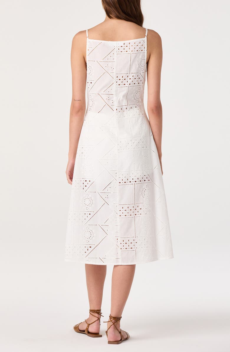 ASTR the Label Mercy Eyelet Cotton Button-Up Tunic Top, Alternate, color, White