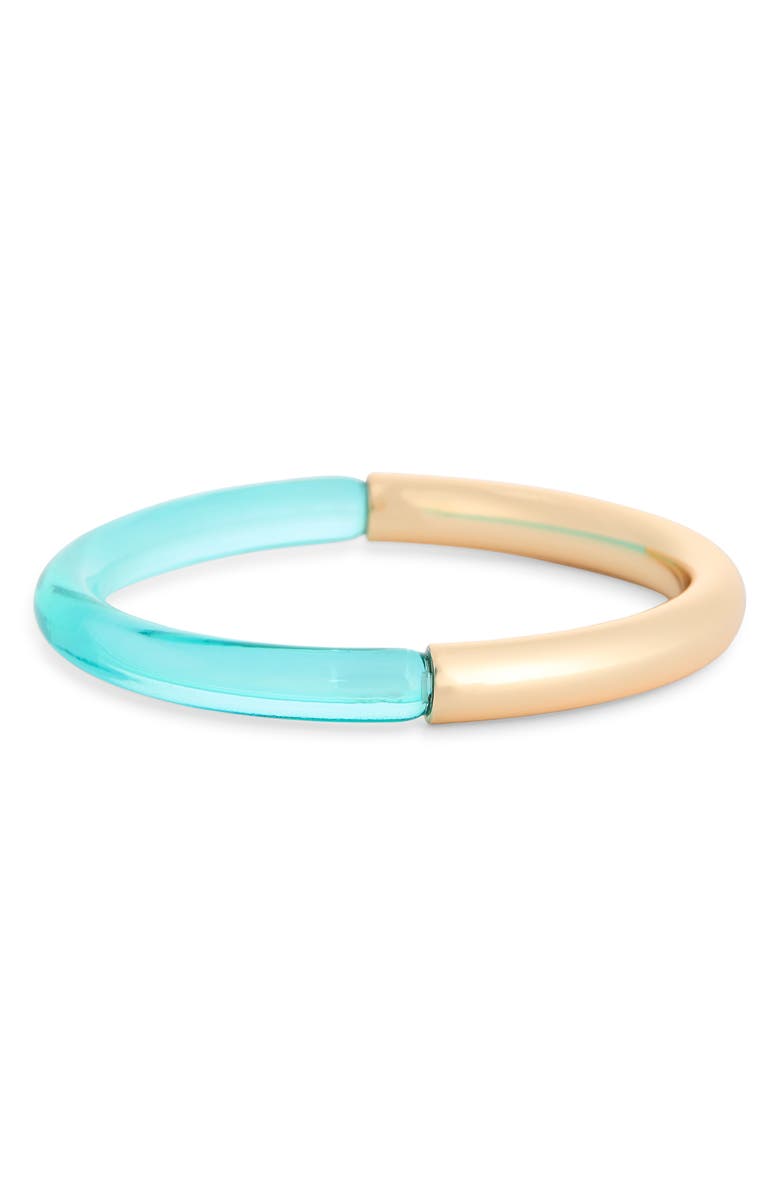 NORDSTROM RACK Resin & Metal Bangle Bracelet, Main, color, Turquoise- Gold