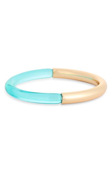 Resin & Metal Bangle Bracelet