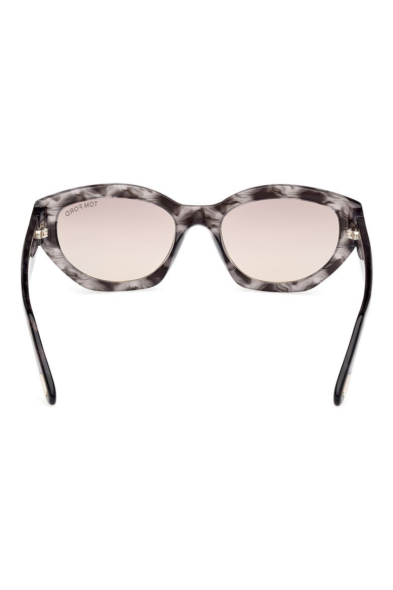 Penny 55mm Geometric Sunglasses, Alternate, color, BLACK HAVANA / T LOGO