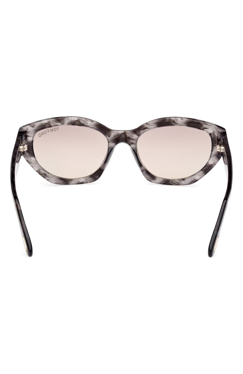 TOM FORD Penny 55mm Geometric Sunglasses, Alternate, color, Black Havana / T Logo