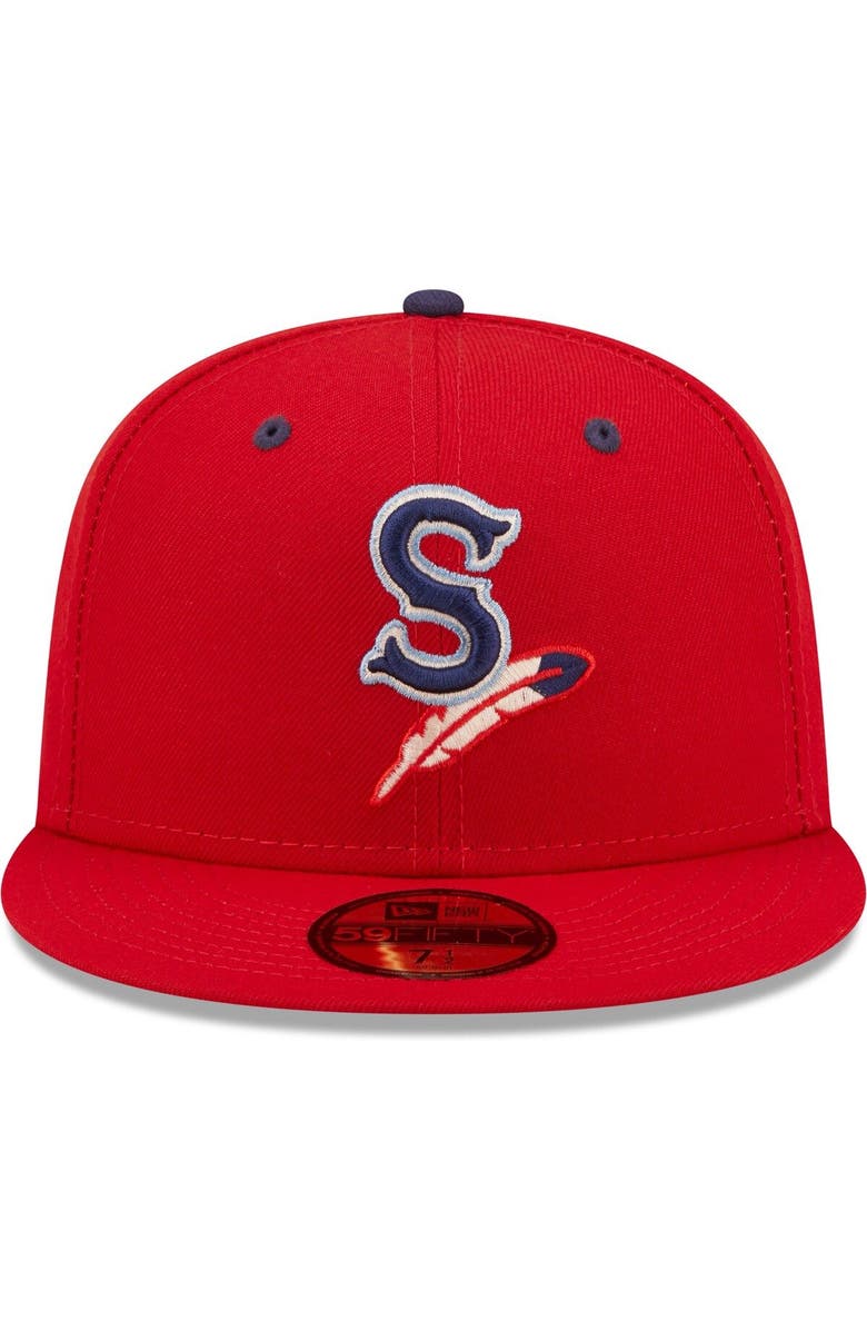 New Era Men's New Era Red Spokane Indians Authentic Collection 59FIFTY Fitted Hat, Alternate, color, 