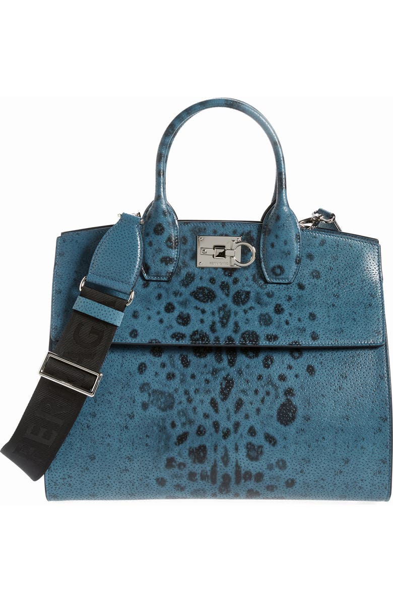 FERRAGAMO The Studio Soft Leather Top Handle Bag, Main, color,