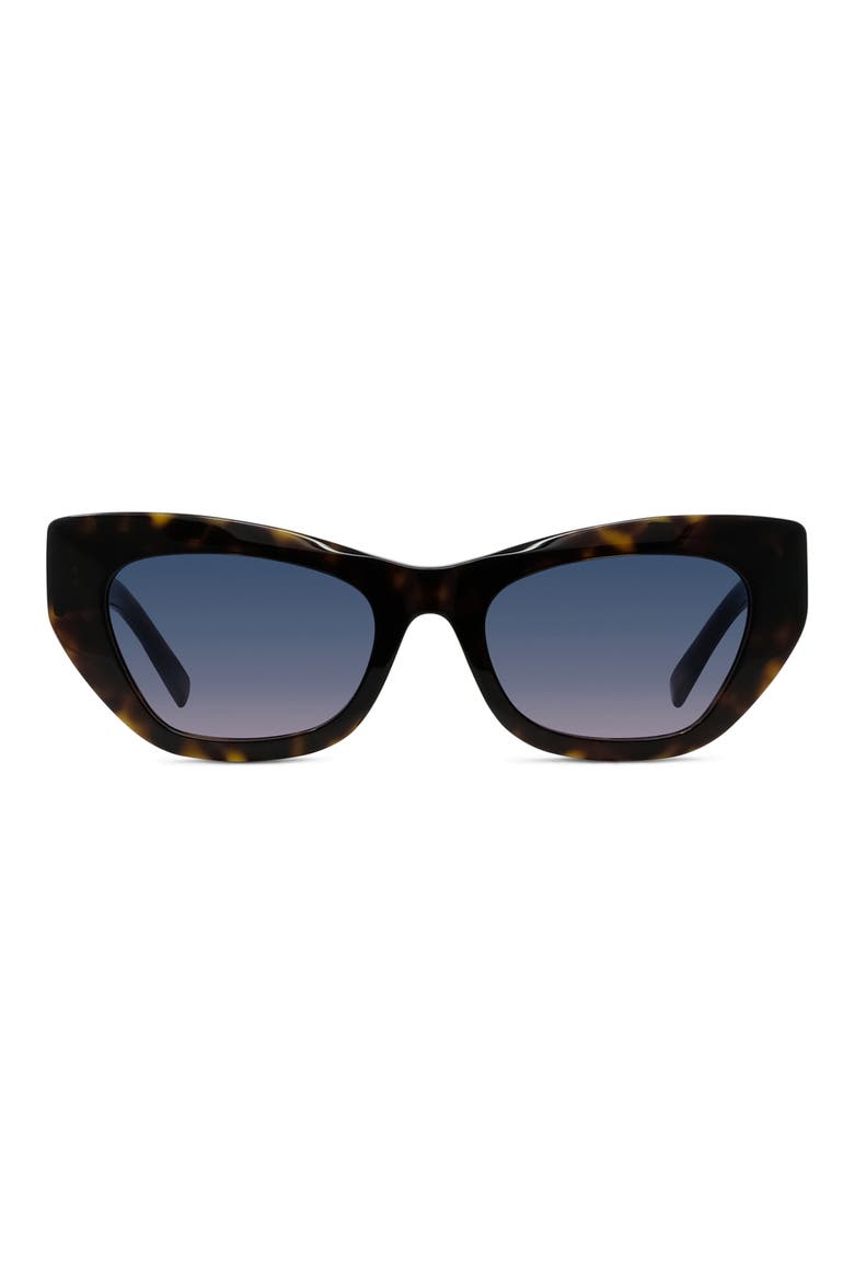 City 54mm Cat Eye Sunglasses, Main, color, DARK HAVANA / GRADIENT BLUE