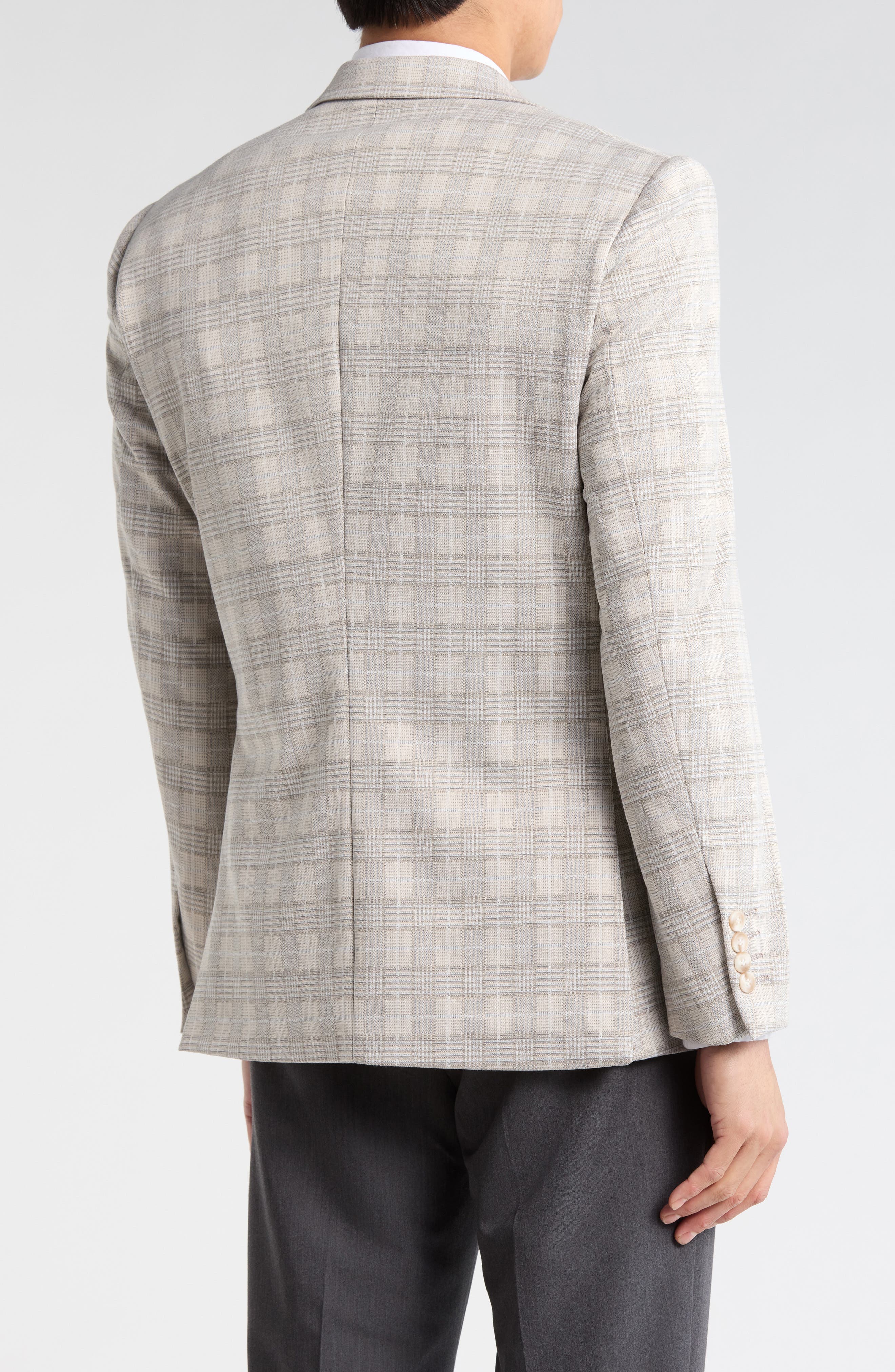 Slim Fit Plaid Cotton Blend Blazer - image 2