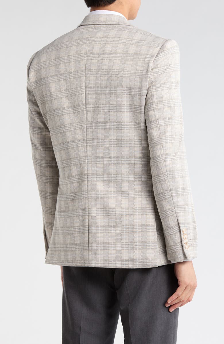 T.R. PREMIUM Slim Fit Plaid Cotton Blend Blazer, Alternate, color, 