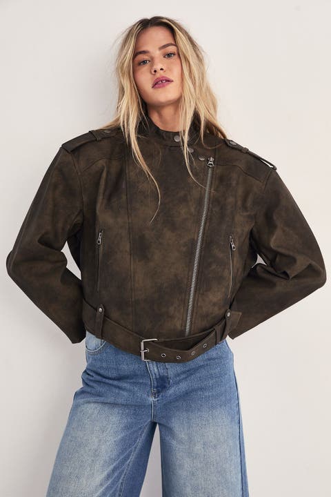 Cropped Biker Jacket