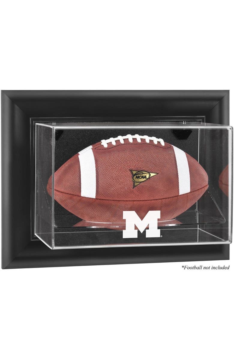 FANATICS AUTHENTIC Michigan Wolverines Black Framed Wall-Mountable Football Display Case, Main, color, 