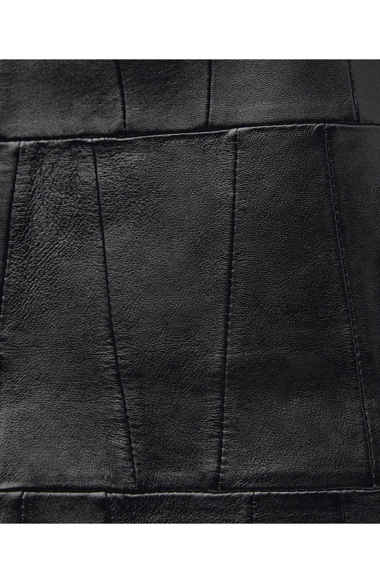 MANGO Patchwork Leather Shopper Bag, Alternate, color, Black