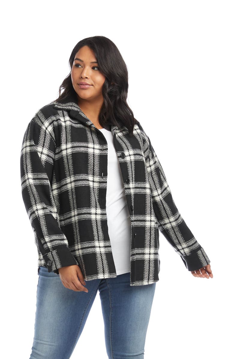 Karen Kane Plaid Shirt Jacket, Alternate, color, 
