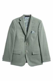 Tallia Kids' Solid Green Linen Blend Sport Coat