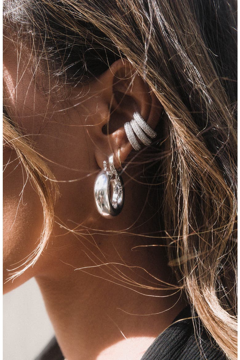 Aubree Small Hoop Earrings, Alternate, color, SILVER