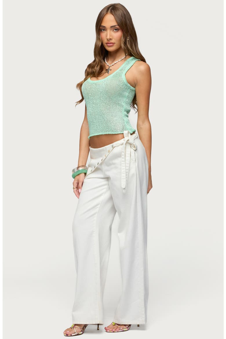 Eleora Sequin Tank Top, Alternate, color, MINT