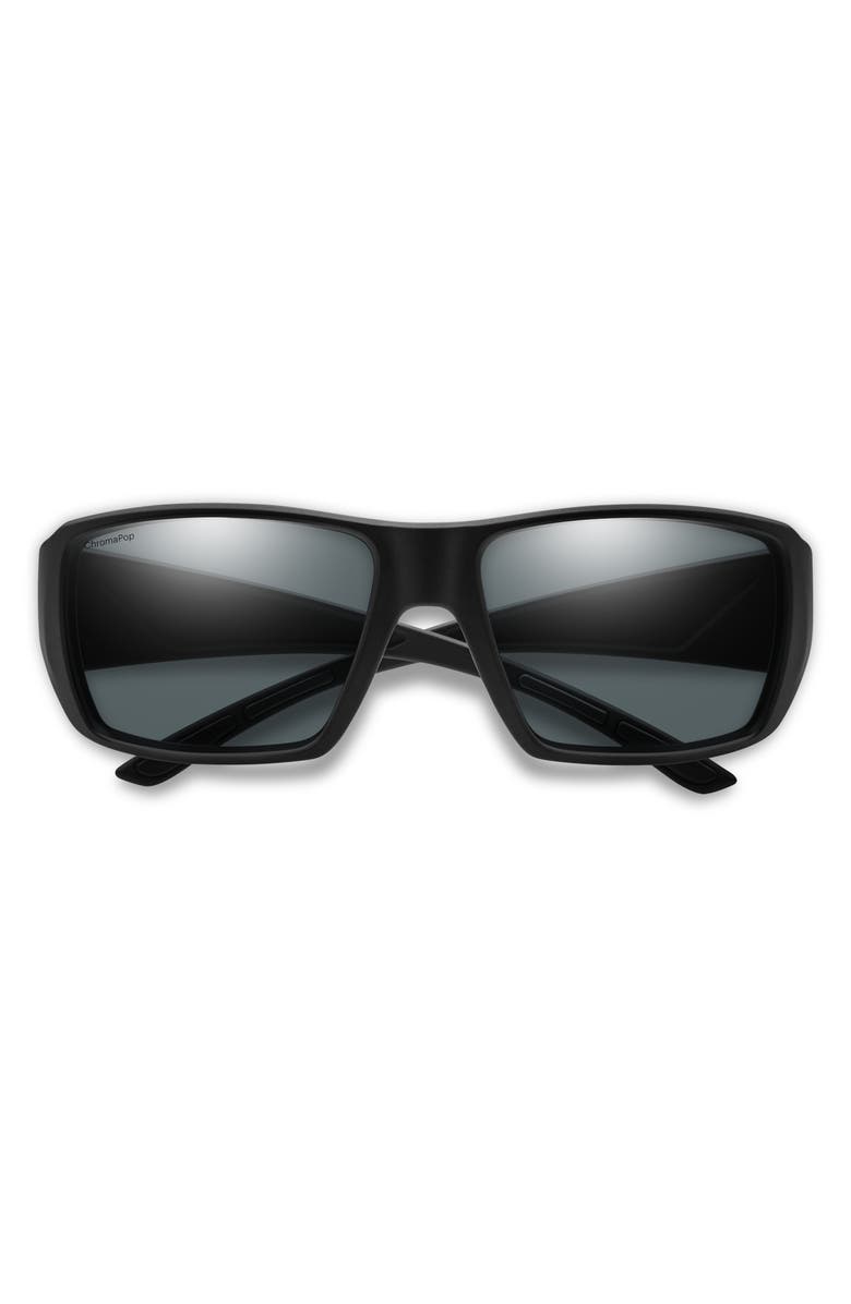 Smith Guides Choice XL 63mm ChromaPop<sup>™</sup> Polarized Oversize Square Sunglasses, Main, color, Matte Black / Glass Gray