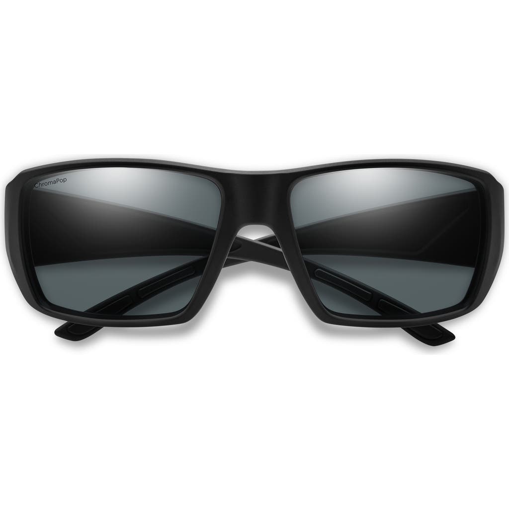 Smith Guides Choice Xl 63mm Chromapop™ Polarized Oversize Square Sunglasses In Black
