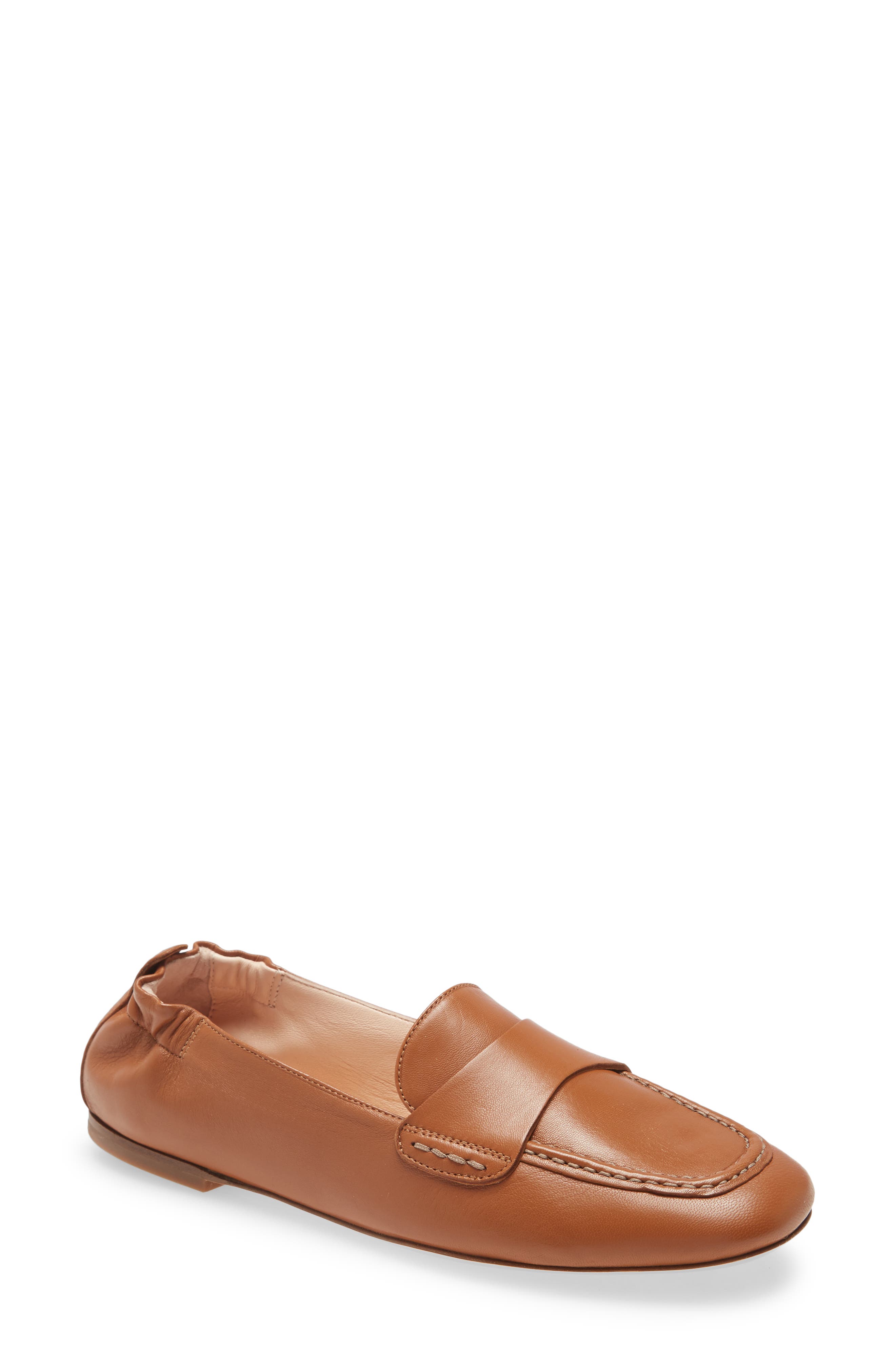 Mara Pure Leather Moccasin, Main, color, BRANDY