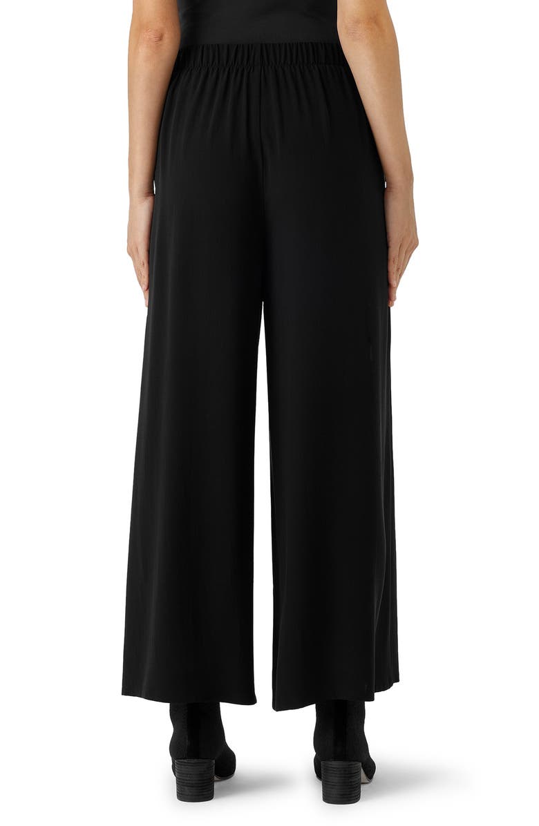 Eileen Fisher Silk Crepe Georgette Ankle Wide Leg Pants, Alternate, color,