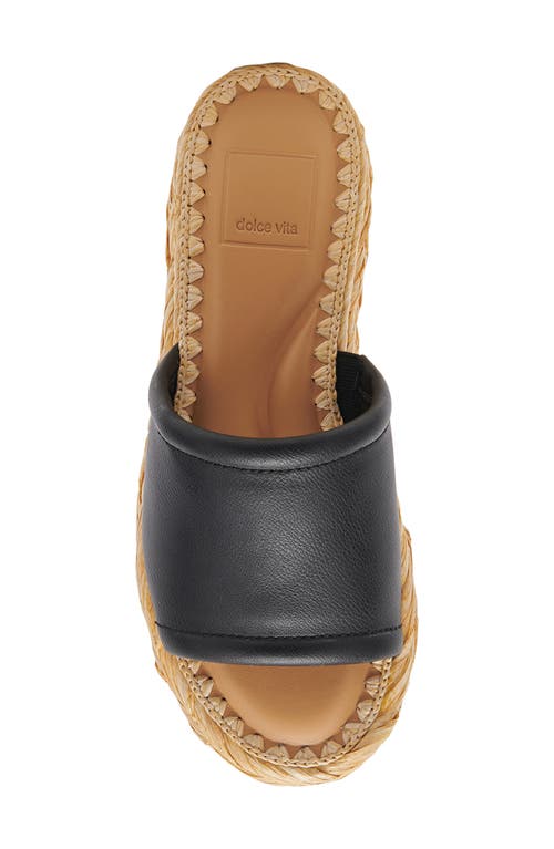 Dolce Vita Chavi Platform Slide Sandal In Black Leather