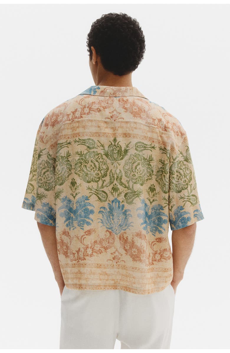 H&M Regular Fit Patterned Resort Shirt, Alternate, color, Dusty Beige/Floral