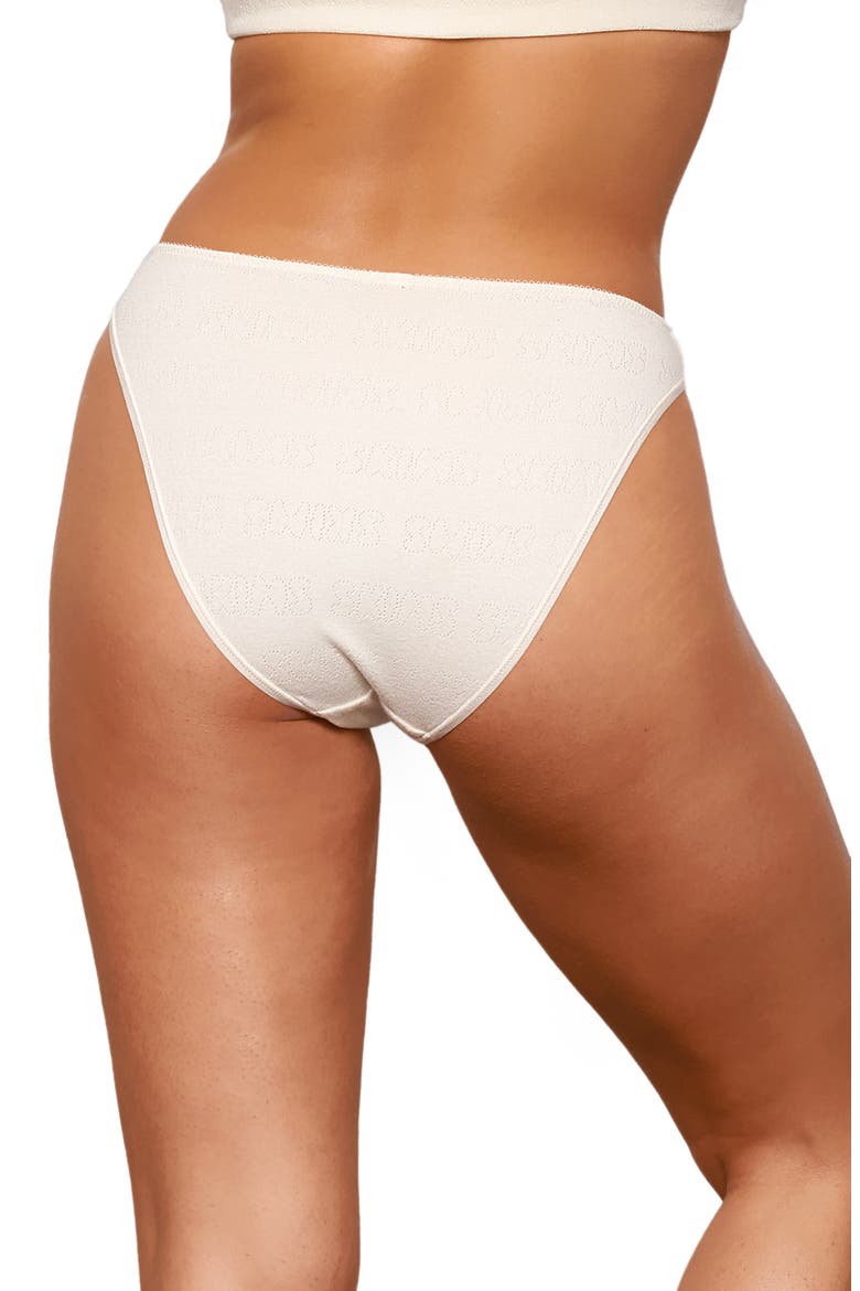 Pointelle Logo Briefs, Alternate, color, BONE