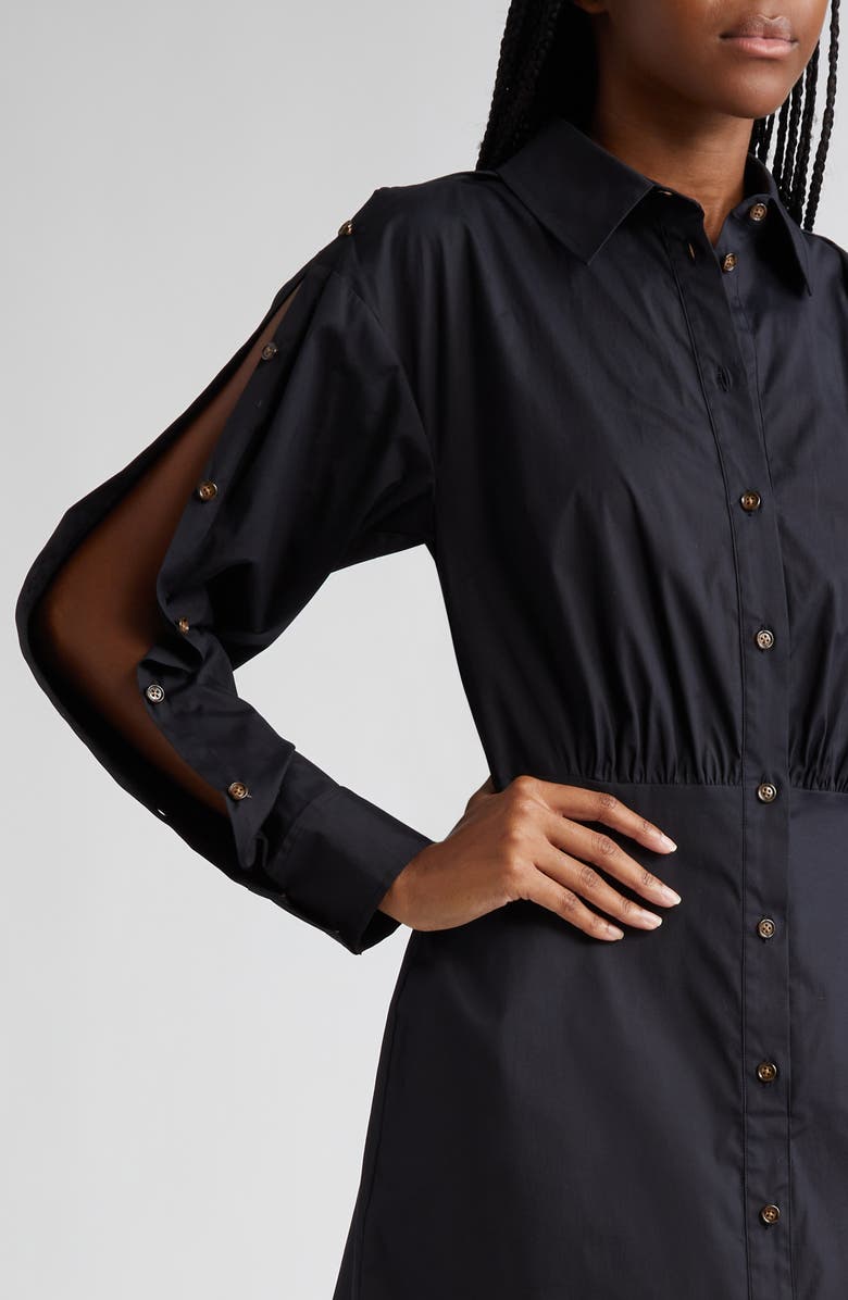 Veronica Beard Rae Button Long Sleeve Mini Shirtdress, Alternate, color, 