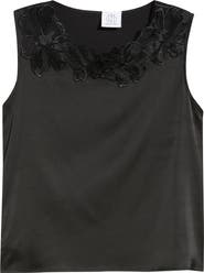 NIKKI LUND Camille Sleeveless Floral Appliqué Top