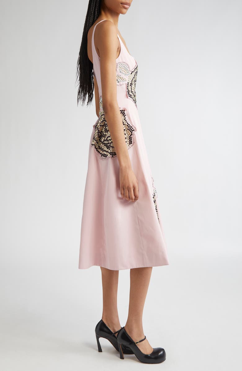 Marni Embellished Balloon Fit & Flare Taffeta Midi Dress, Alternate, color,