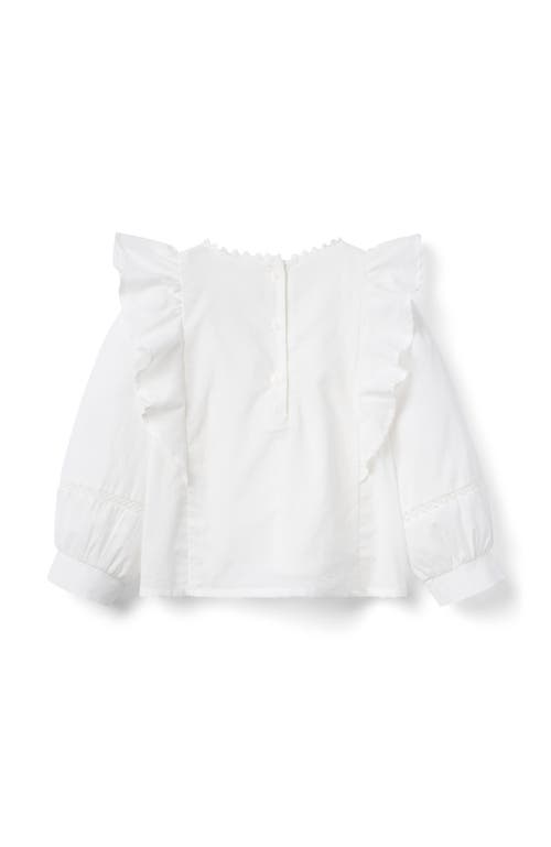 Janie And Jack Ruffle Pintuck Top In White