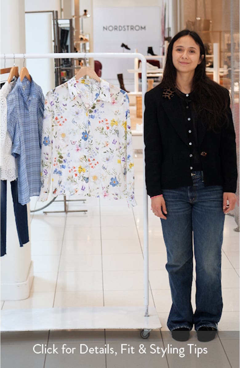 Willa Floral Silk Button-Up Shirt, sales video thumbnail