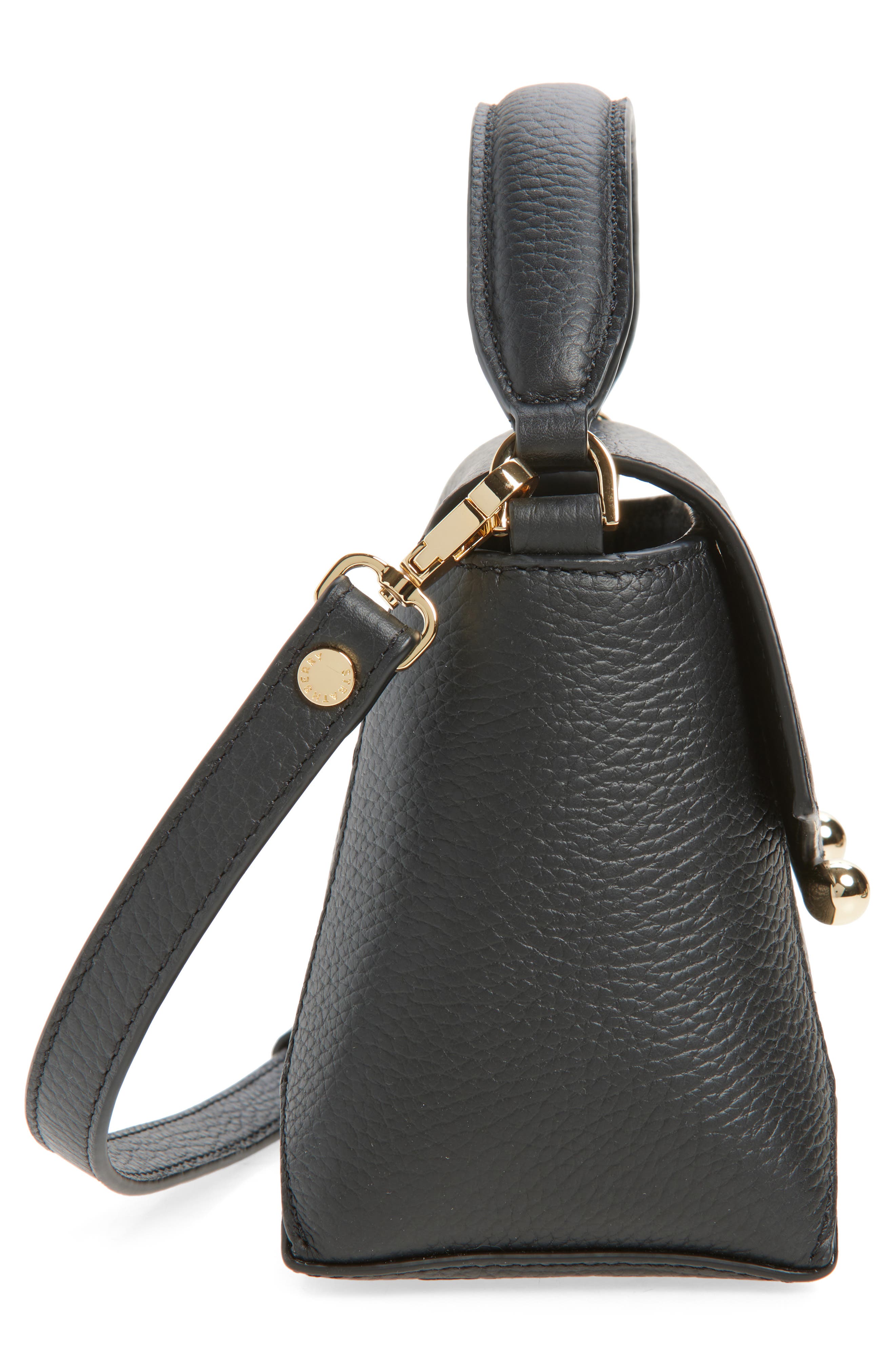 Strathberry Nano Mosaic Grained Leather Top Handle Bag, Alternate, color, Black