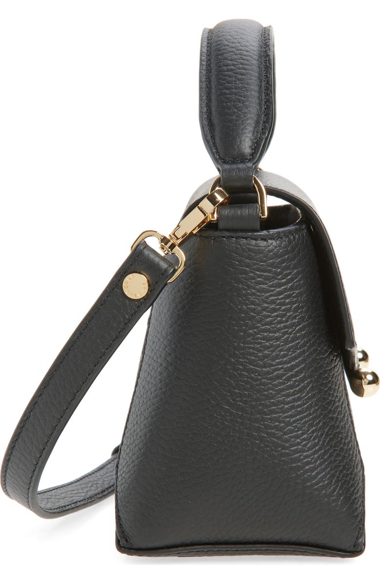 Strathberry Nano Mosaic Grained Leather Top Handle Bag, Alternate, color, Black