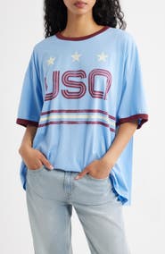 Daydreamer USA World Cup Oversized Graphic Ringer Tee