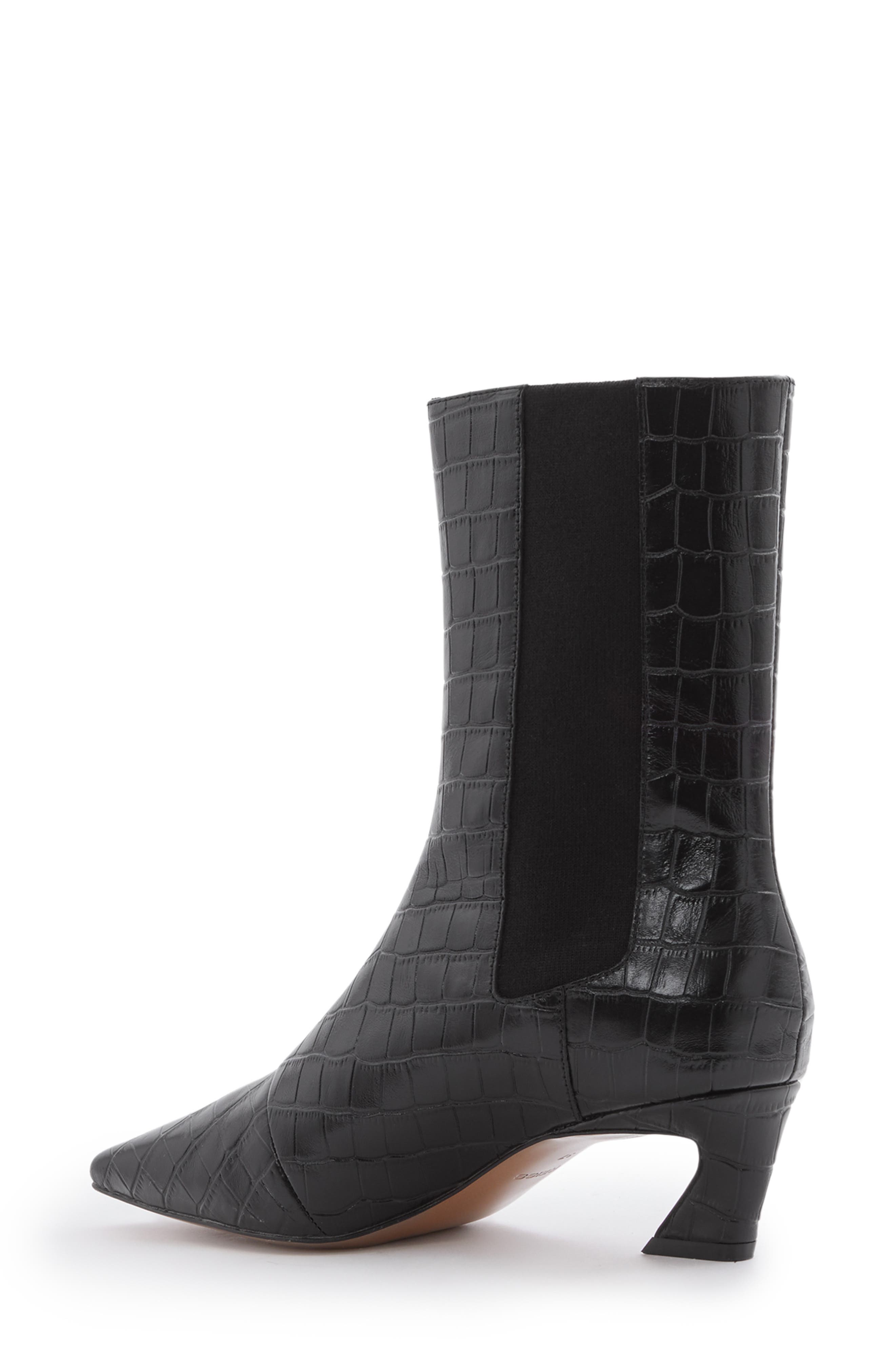 Reiss Mina Croc Embossed Chelsea Boot, Alternate, color, 
