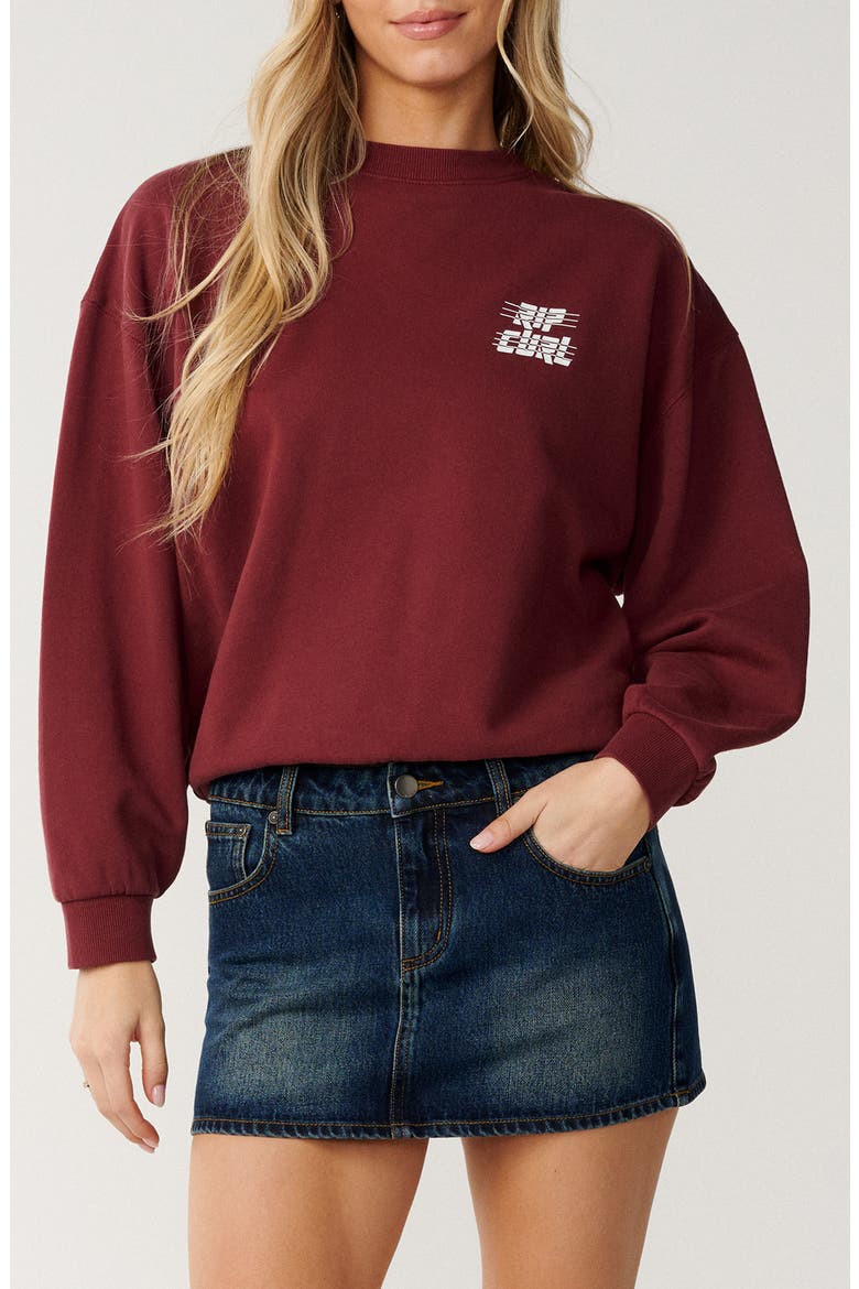 Sports Department Crewneck Sweatshirt, Alternate, color, DARK PLUM
