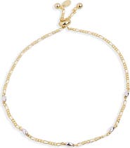 Argento Vivo Sterling Silver Bead & Link Mixed Metal Bracelet