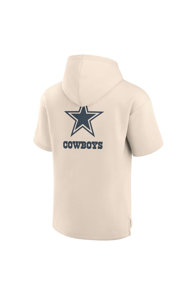 Men's Fanatics Cream Dallas Cowboys Elements Future Ground Lettering Short Sleeve Pullover Hoodie, Alternate, color, Cream