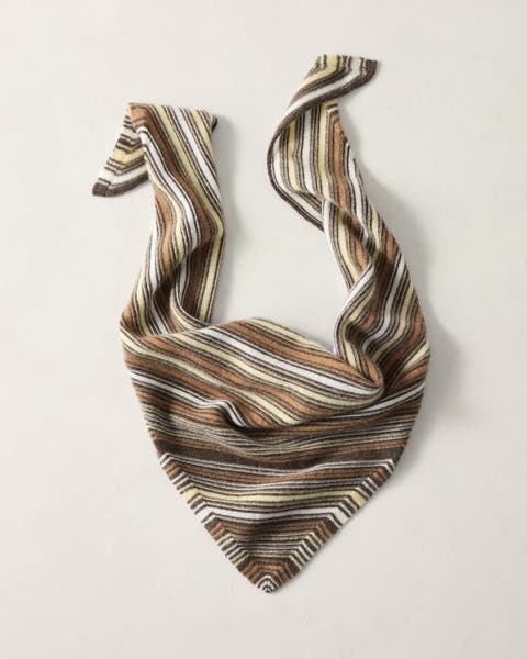 Cashmere Striped Triangle Scarf