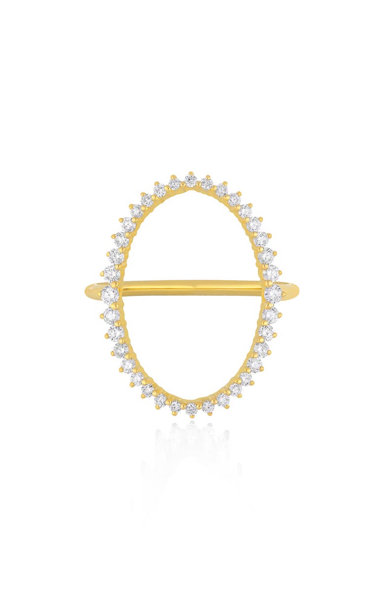 EF Collection Graduated Diamond Oval Ring, Main, color, 14K Yellow Gold