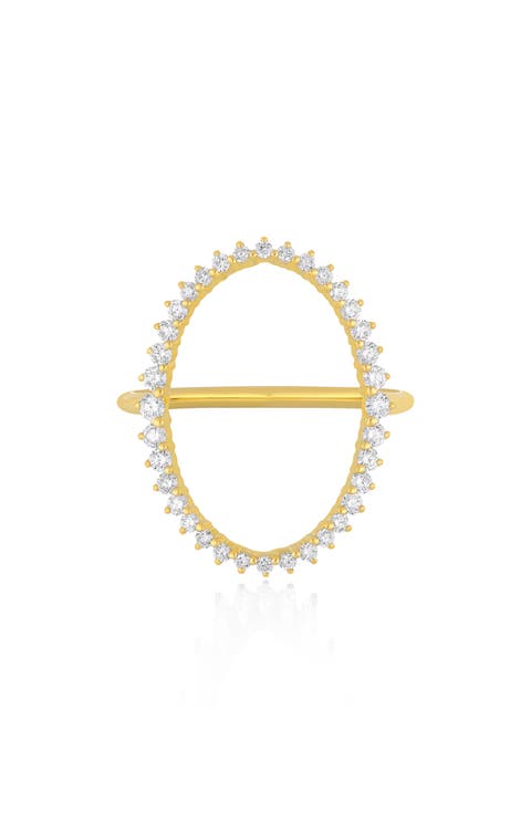 Graduated Diamond Oval Ring