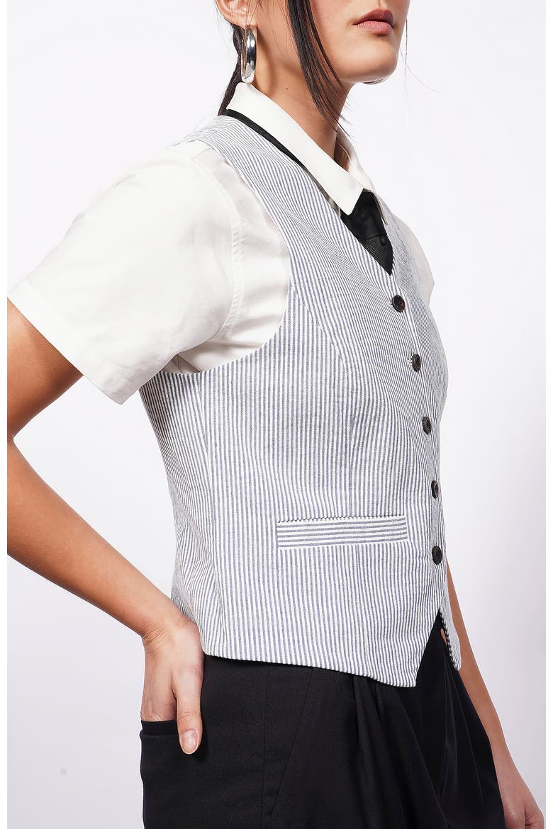 The Empower Seersucker Vest, Alternate, color, NAVY/WHITE