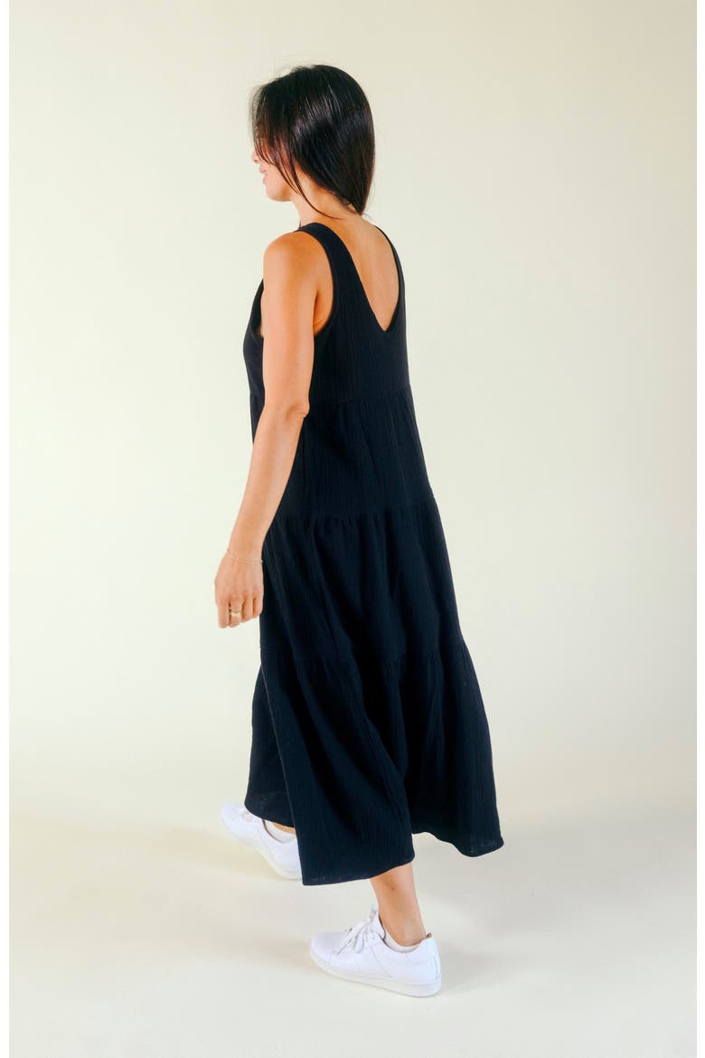 Teresa Tiered Tank Dress, Alternate, color, Black