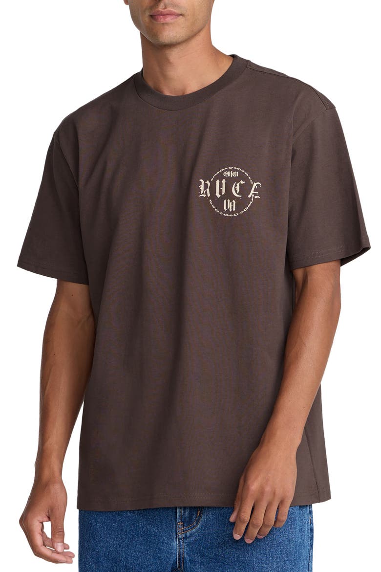 Dark Link Oversize Cotton Graphic T-Shirt, Main, color, MOCHA