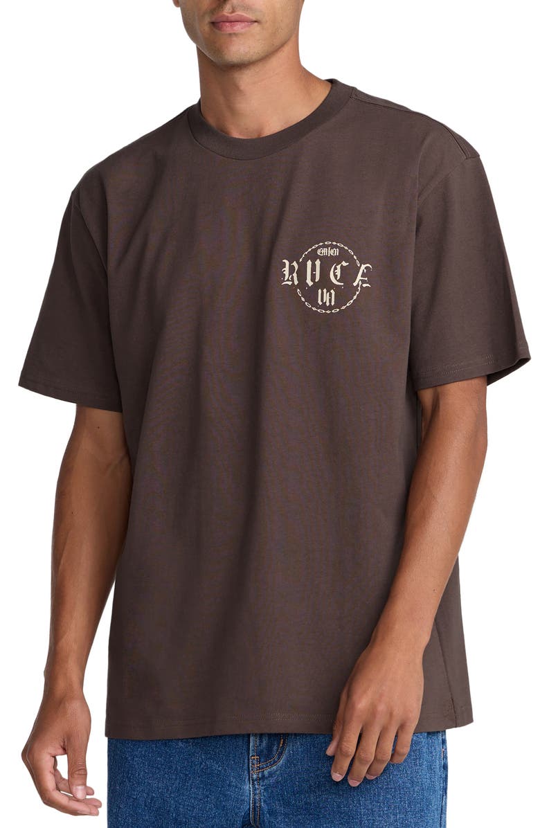 RVCA Dark Link Oversize Cotton Graphic T-Shirt, Main, color, Mocha