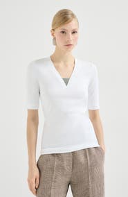 Brunello Cucinelli Ribbed jersey T-shirt